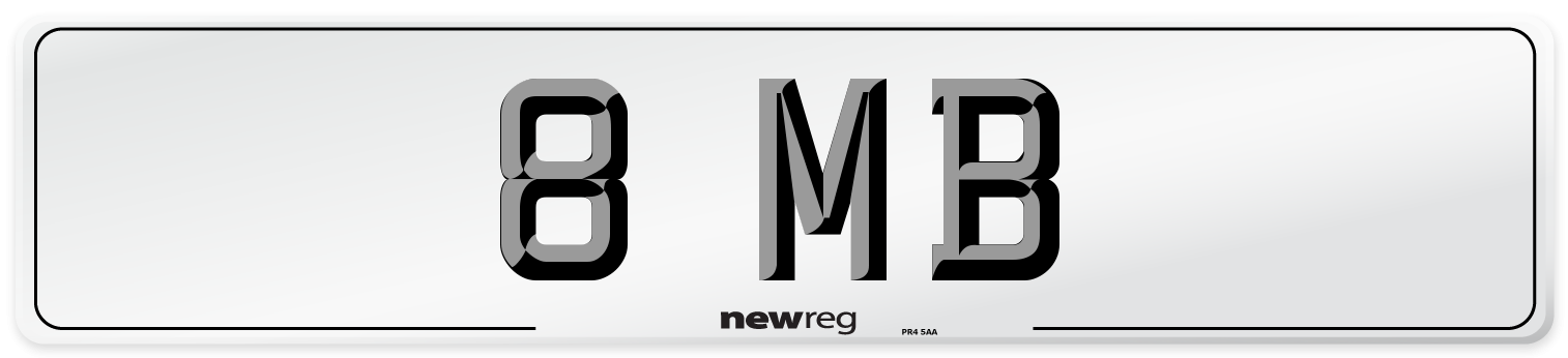 8 MB Number Plate from New Reg
